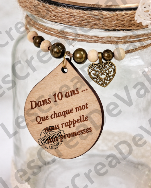 Pot à messages mariage à ouvrir dans 10 ans