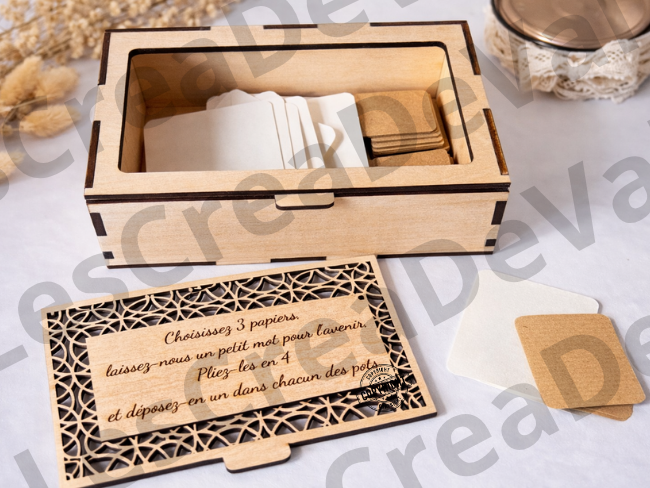 Coffret en bois pour messages des invités de mariage