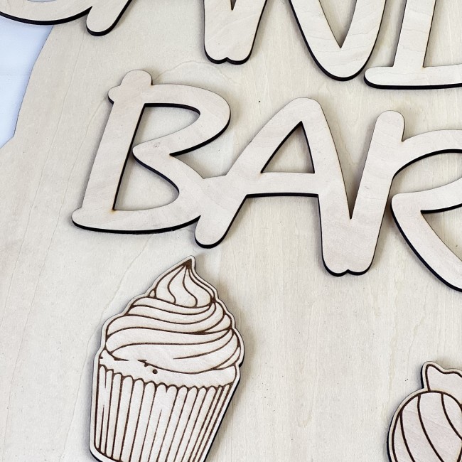 Lettrage Candy Bar bois à coller lettres candy bar bois a assembler diy