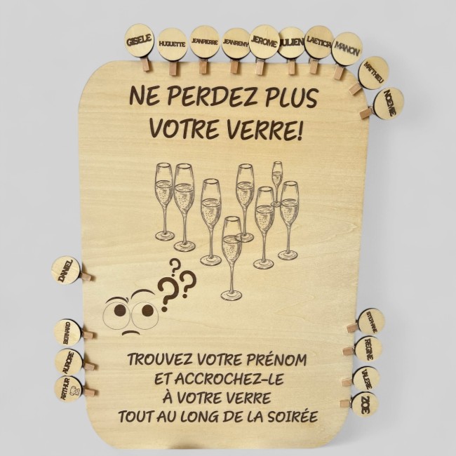 Panneau de présentation pour marque-verre personnalisé