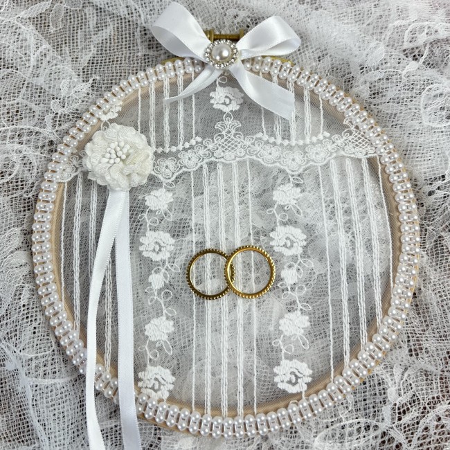 Porte alliances dentelle vintage fait Porte alliances dentelle vintage fait main main