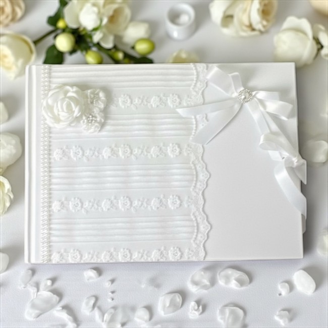 Livre d’or Chanelle personnalisé avec ruban satin