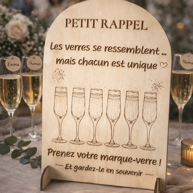 panneau mariage avec verres invités décoration vin d honneur panneau mariage bois avec verres invités décoration table