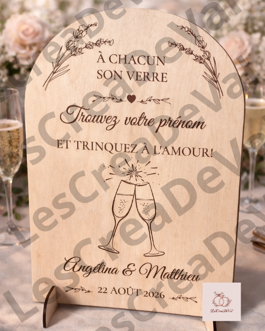 panneau mariage personnalisé décoration romantique panneau mariage personnalisé bois marque-verres fleurs roses