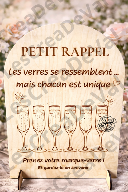 panneau mariage bois marque-verres invités décoration champêtre