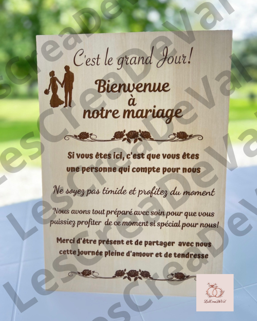 Panneau accueil invités mariage Panneau mariage en bois gravé bienvenue aux invités