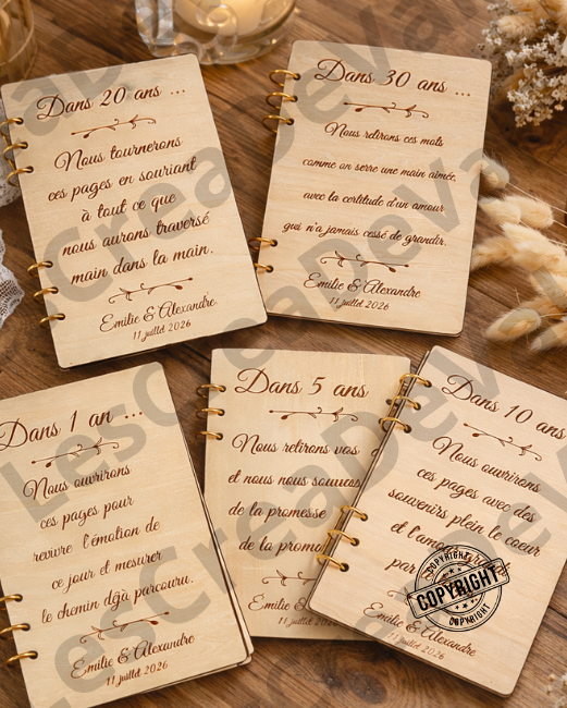 livre d’or mariage capsule temporelle en bois livre d’or mariage capsule temporelle en bois avec livrets 1 an 5 ans 10 ans 20 ans et 30 ans