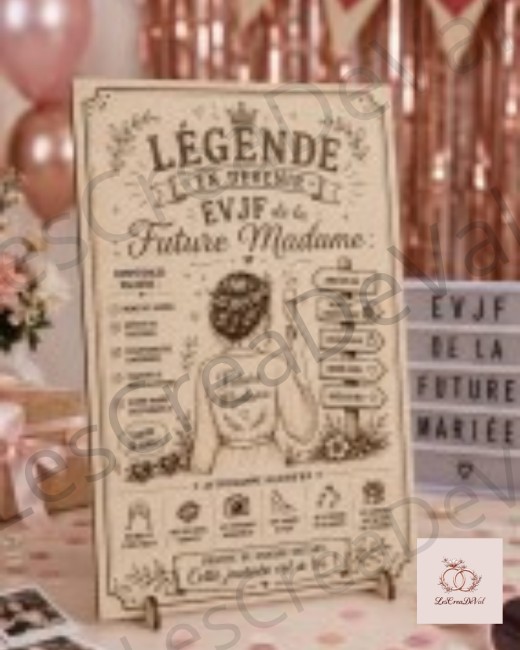 Panneau EVJF personnalisé en bois format A3 décoration future mariée et fête entre copines