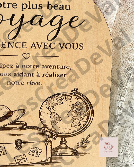 anneau voyage de noces pour urne de mariage – LesCreaDeVal Panneau pour cagnotte voyage de noces à côté de l'urne mariage