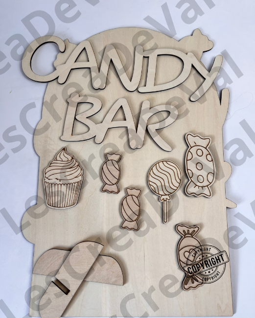 panneau candy bar bois silhouette decoration fete diy