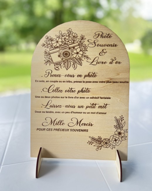 Panneau mariage bois photobooth extérieur panneau bois livre d’or photobooth mariage en extérieur décoration naturelle