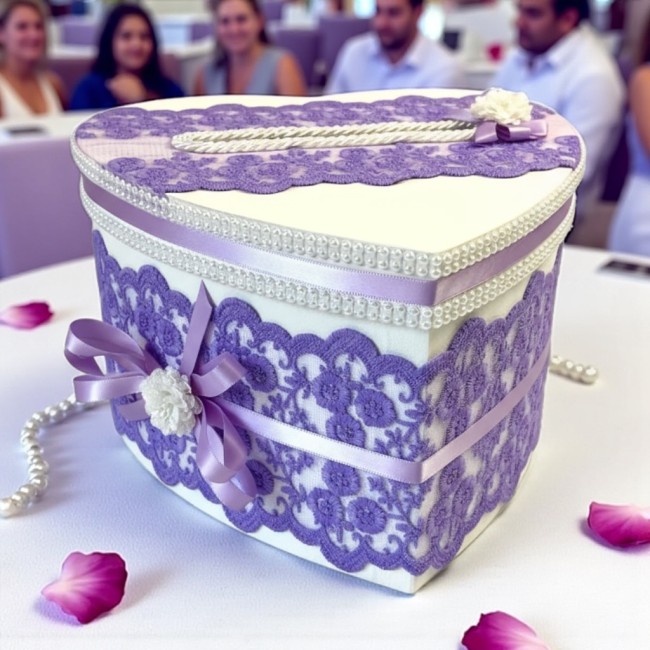Urne de mariage violette personnalisée – LesCreaDeVal