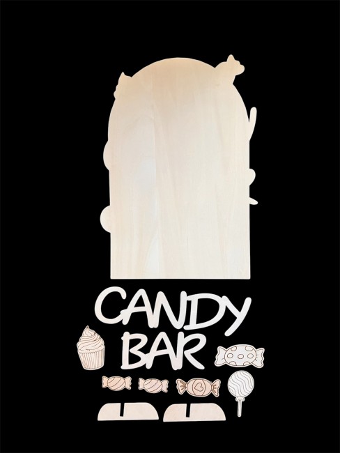 Panneau Candy Bar bois décoration événement panneau candy bar bois silhouette decoration fete diy