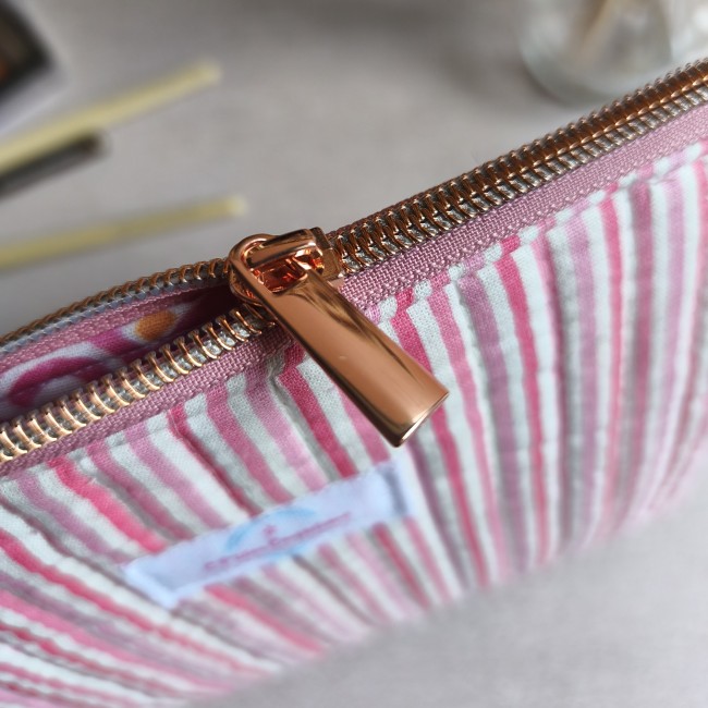 Trousse plate matelas.rayé rose (b)