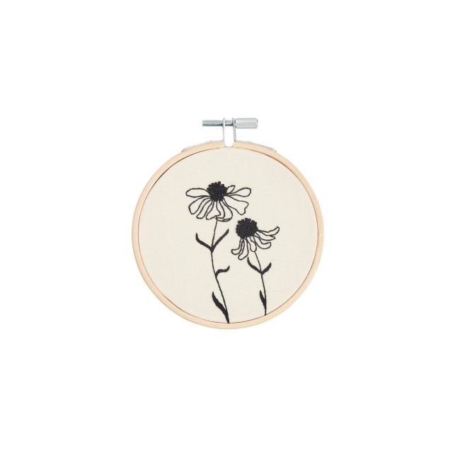 Kit de broderie avec motifs pré-déssinés - "ECHINACEE" Ø10CM Rico Design