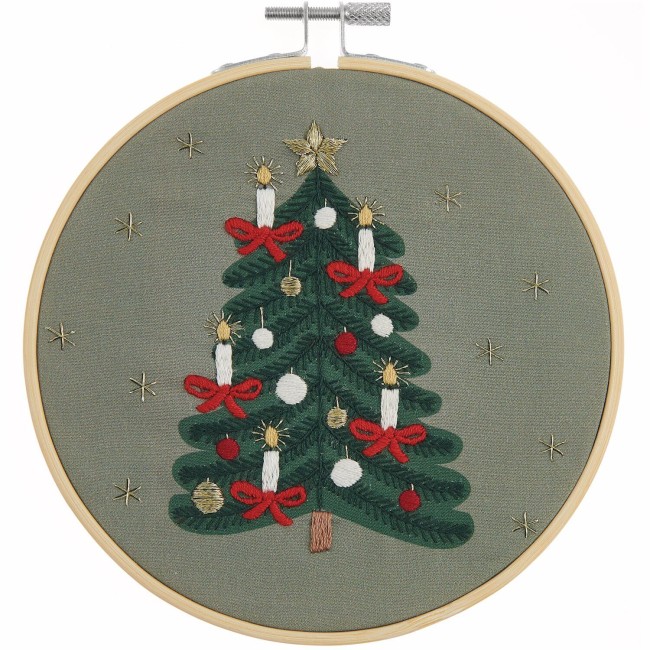 Kit de broderie pré dessiné - Sapin de Noël 18,5 CM