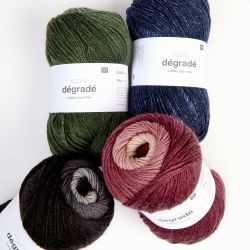 Socks Dégradé 6 fils - 008 Noir 150 GR 400 M Rico Design