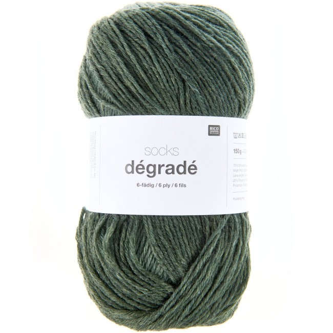 Socks Dégradé 6 fils - 007 Olive 150 GR 400 M Rico Design