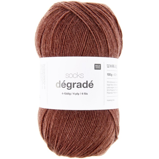 Socks Dégradé 4 fils - 006 Nougat 100 GR 400 M Rico Design