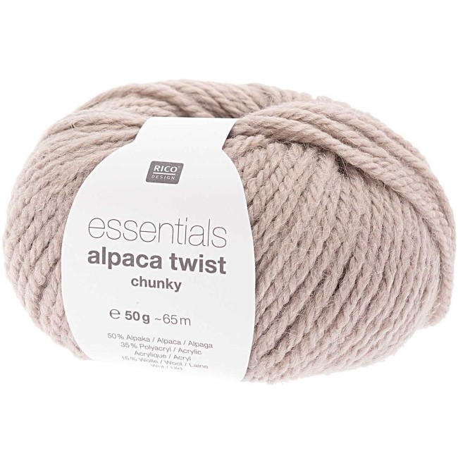 Essentials Alpaca Twist chunky - 016 Gris argenté 50 GR 65 M Rico Design