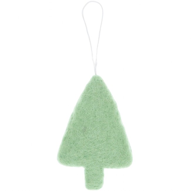 Pendentif Sapin avec pommes de pin feutrées à la main - Menthe 10,5 x 6 x 1,3 cm