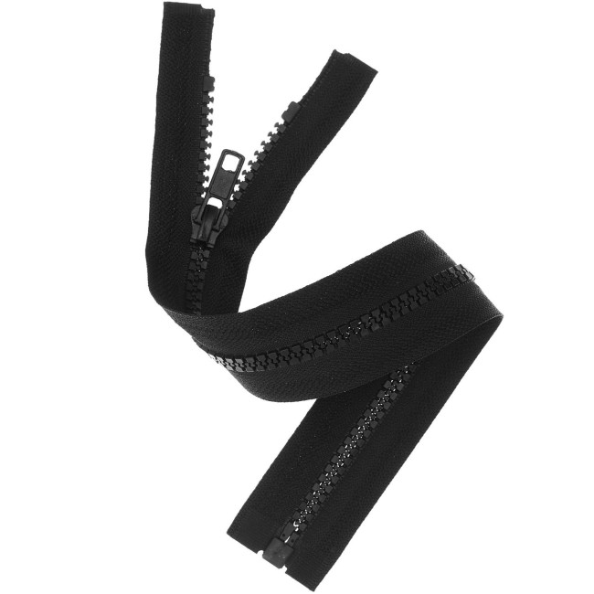 Fermeture éclair plastique - Noir 22 cm - 30 cm - 50 cm - 65 cm  5 mm