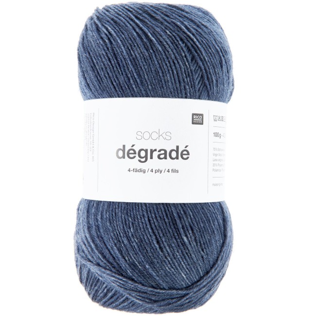 Socks Dégradé 4 fils - 003 Marine 100 GR 400 M Rico Design