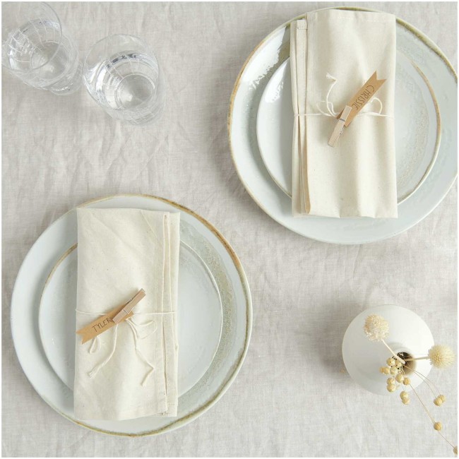 Serviette à broder 100% coton Nature - 45 x 45 cm  Set de 2 serviettes Serviette à broder 100% coton Nature - 45 x 45 cm  Set de 2 serviettes
