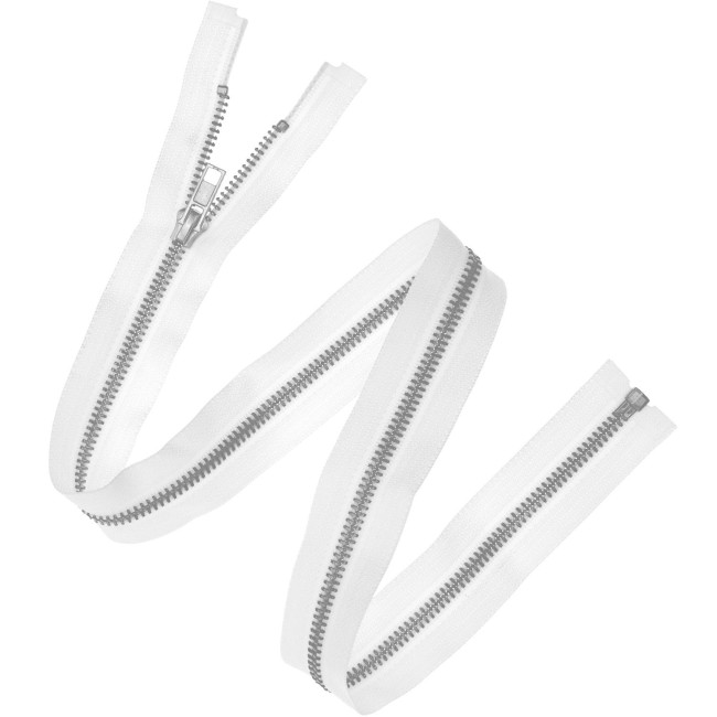 Fermeture éclair métal argent -Blanc cassé 22cm / 30cm / 50cm / 65cm 5 mm
