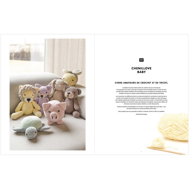 Catalogue Chenillove Baby - Couverture, nid d'ange et doudous pour bébé au tricot et crochet Rico Design