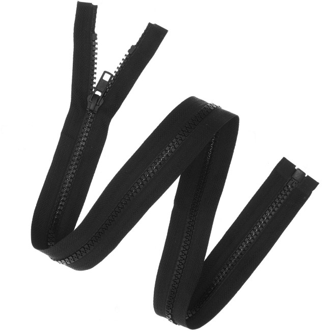 Fermeture éclair plastique - Noir 22 cm - 30 cm - 50 cm - 65 cm  5 mm