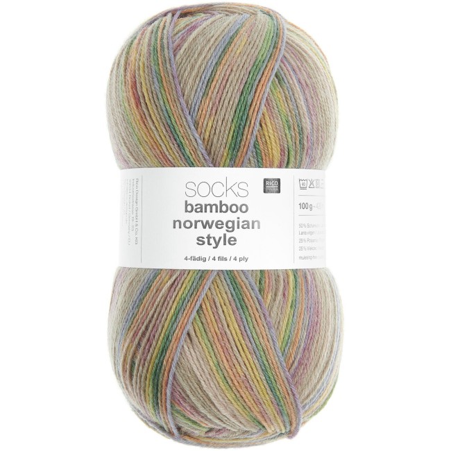 Socks Bamboo Norvwegian Style 4 fils - 064 Autumn 100 GR 420 M | Little Tricot