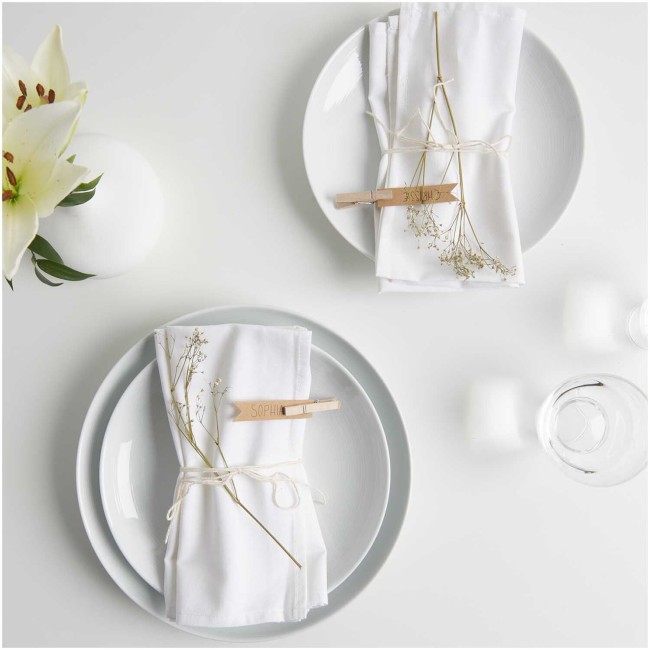 Serviette à broder 100% coton Blanc - 30 x 30 cm  Set de 2 serviettes Serviette à broder 100% coton Blanc - 30 x 30 cm  Set de 2 serviettes