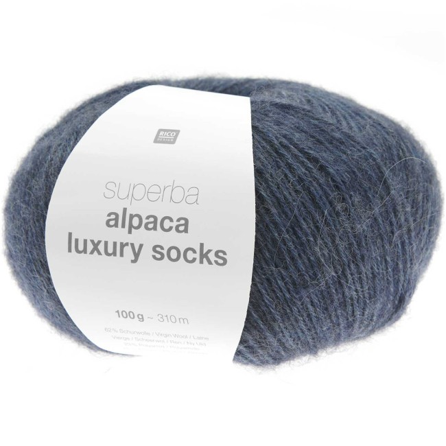 Superba Alpaca Luxury Socks Rico Design 017 Pétrole 100 G 310 M