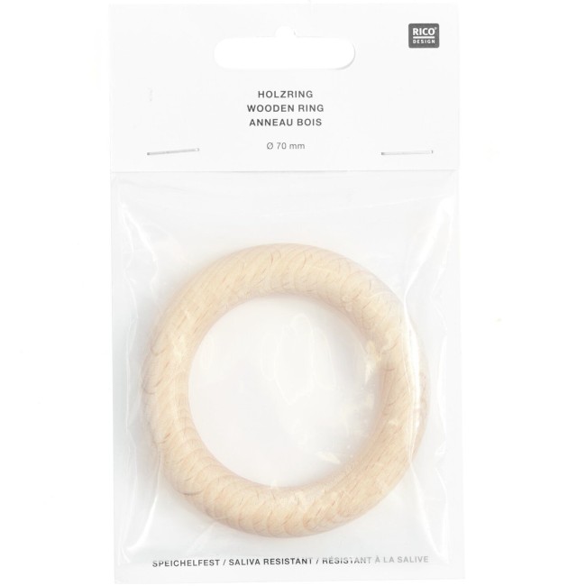 Anneau en bois pour hochet - Naturel 70 MM Rico Design