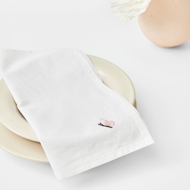 Serviette à broder 100% coton Blanc - 30 x 30 cm  Set de 2 serviettes Serviette à broder 100% coton Blanc - 30 x 30 cm  Set de 2 serviettes