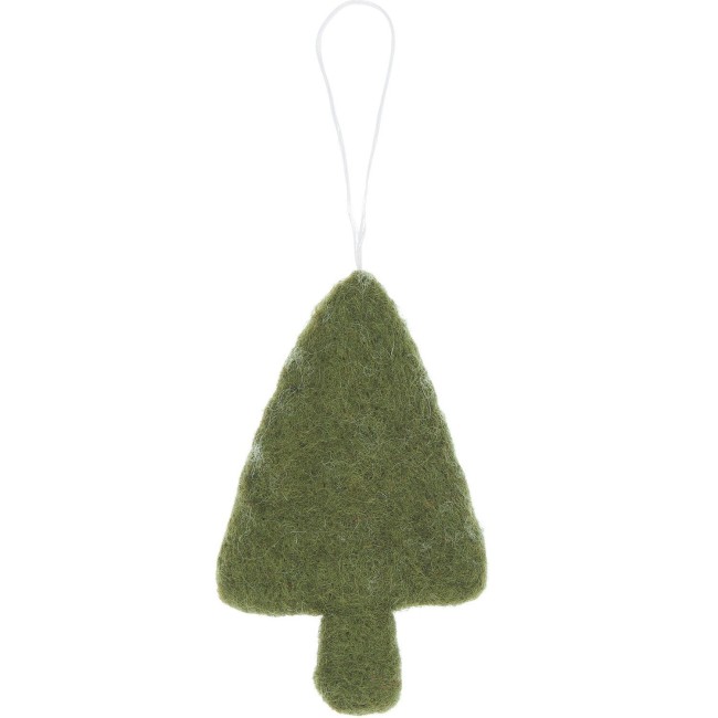 Pendentif Sapin branches feutrées à la main - Vert mousse 10,5 x 6 x 1,3 cm Pendentif Sapin branches feutrées à la main - Vert mousse 10,5 x 6 x 1,3 cm