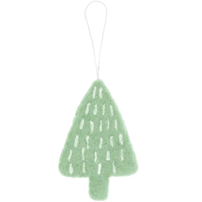 Pendentif Sapin avec pommes de pin feutrées à la main - Menthe 10,5 x 6 x 1,3 cm