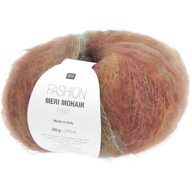 Fashion Meri Mohair Print - 002 Dark Peaches 50 GR 275 M