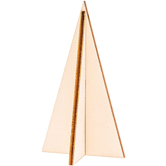 Set de sapin droit en bois naturel - 5 x 9 x 5 cm - Set de 3 sapins à peindre