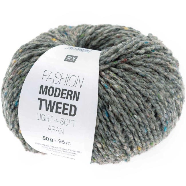 Fashion Modern Tweed aran Rico Design - 015 Gris clair 50G 95M
