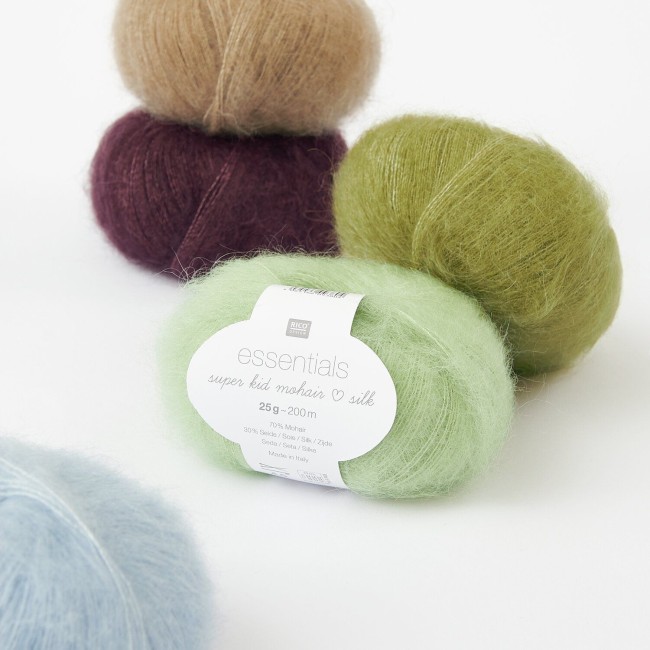 Essentials Super Kid Mohair Loves Silk - 070 Bleu pigeon 25 GR 200 M Rico Design