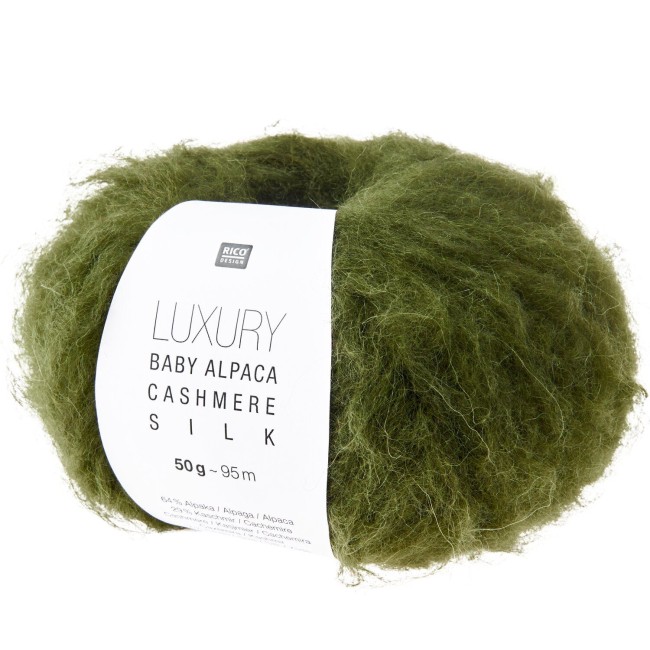 Rico Design Luxury Baby Alpaca Cashmere Silk - 005 Olive 50 GR 95 M