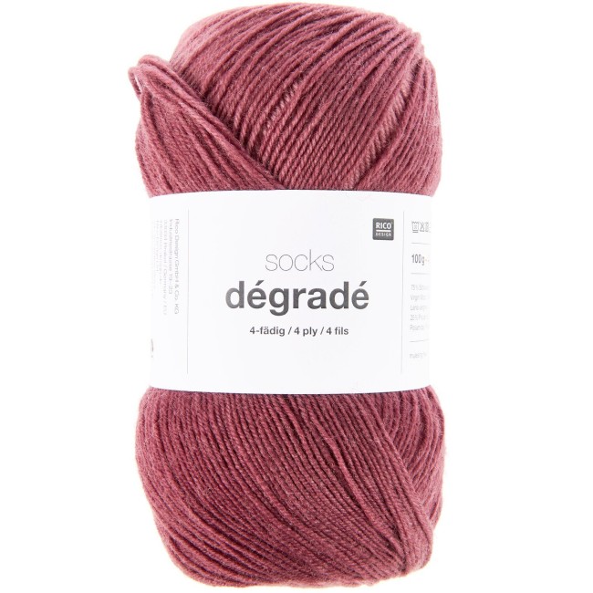 Socks Dégradé 4 fils - 002 Bordeaux 100 GR 400 M Rico Design