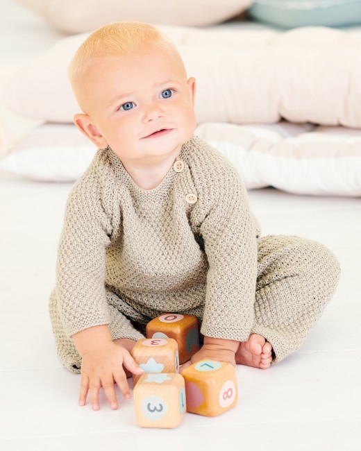 Bouton 100% noix de coco - Set de 4 boutons 13 mm de diamètre | Little Tricot