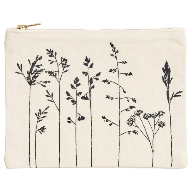 Kit de broderie avec motifs pré-déssinés - "POCHETTE FLEURS ET HERBES" 22,5 x 17,5 cm Rico Design