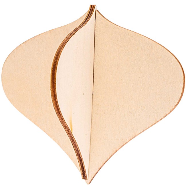 Set de boules emboîtables en bois naturel  (7 x 6 cm - 13,5 x 4,5 - 8,5 x 7,5 cm) - Set de 3 boules à peindre