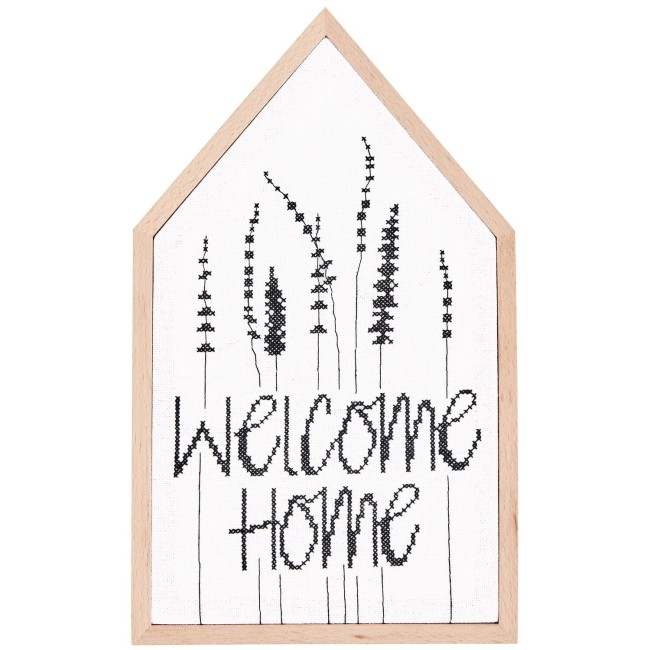 Kit de broderie au point de croix compté - WELCOME HOME HERBES 27 x 16 CM Rico Design Kit de broderie au point de croix compté - WELCOME HOME HERBES 27 x 16 CM Rico Design