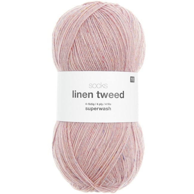 Socks Linen Tweed 4 fils - 002 Rose 100 GR 420 M | Little Tricot
