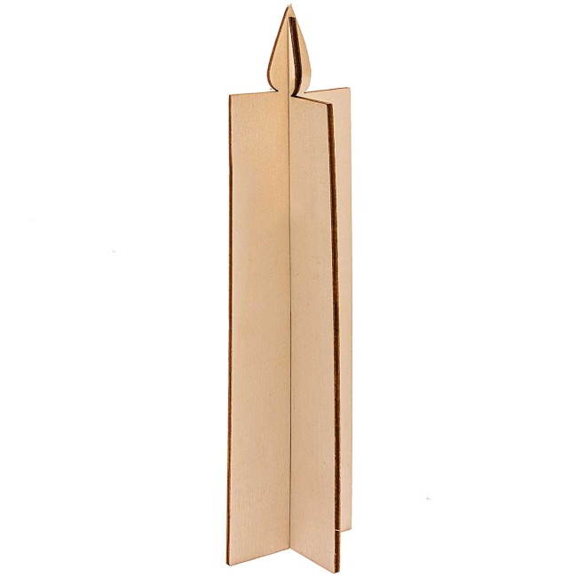 Set de bougies emboîtables en bois naturel - 5 x 9 x 5 cm - Set de 2 bougies à peindre